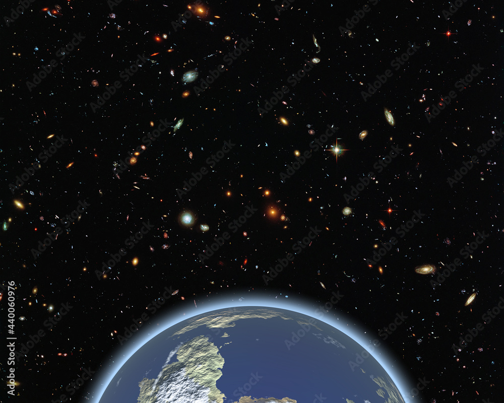 Sticker magnificent earth in outer space. the elements of this image furnished by nasa.