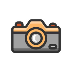 Mirrorless Camera filled outline icon.