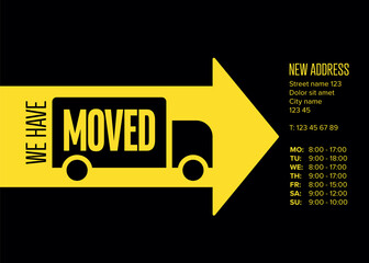 We are moving minimalistic flyer template with big arrow