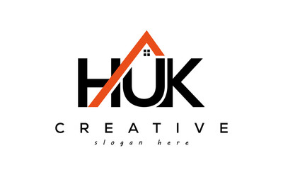 HUK letters real estate construction logo vector