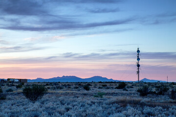 Outback phone tower at sunrise