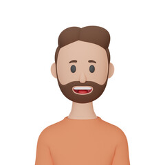 3D rendering man cartoon avatar.