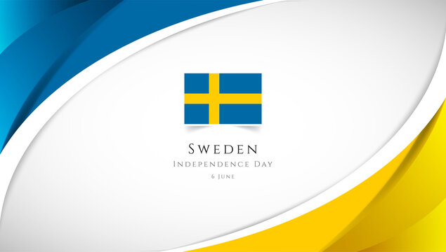 Abstract independence day of Sweden country banner with elegant 3D background