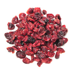 Cranberry dried fruit isolate on white background