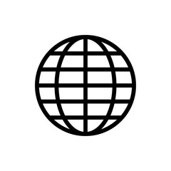 Globe icon vector. Simple design on white background.