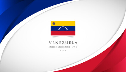 Abstract independence day of Venezuela country banner with elegant 3D background