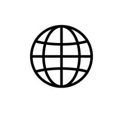 Globe icon vector. Simple design on white background.