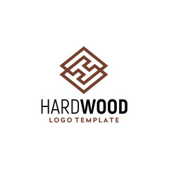 Initial Letter H Layer with Wooden Ceramic Tiles Parquet Ceiling logo design