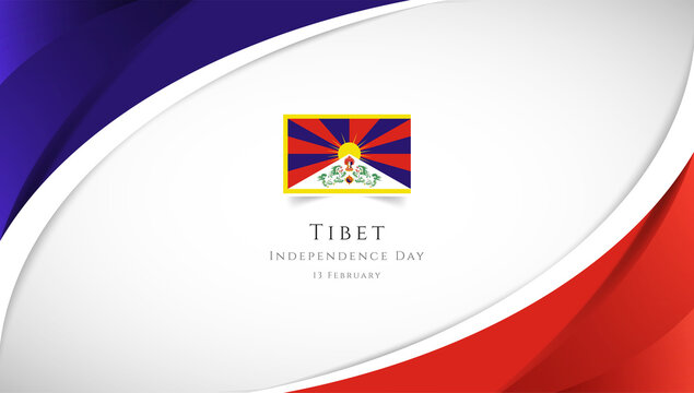 Abstract independence day of Tibet country banner with elegant 3D background