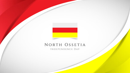 Abstract independence day of North Ossetia country banner with elegant 3D background
