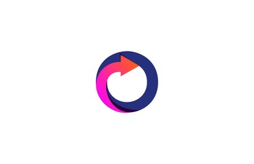 letter O linked combine stylish trendy arrow logo