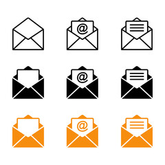 Email envelope icon set, Message Icon vector