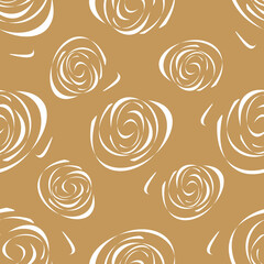 White roses on a brown background. Seamless patterns. Natural pattern. For wallpapers, textiles and backgrounds.