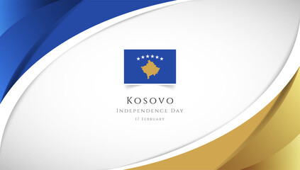 Abstract independence day of Kosovo country banner with elegant 3D background