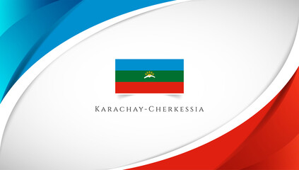 Abstract national day of Karachay-Cherkessia country banner with elegant 3D background