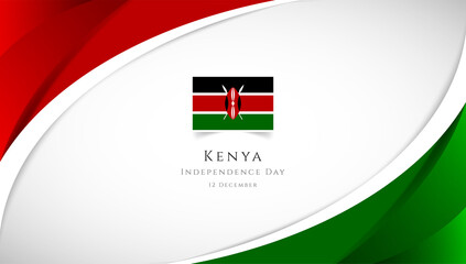 Abstract independence day of Kenya country banner with elegant 3D background