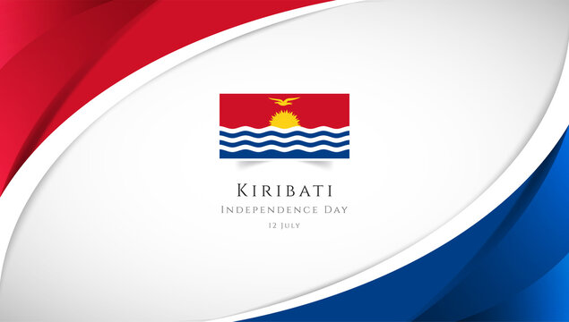 Abstract independence day of Kiribati country banner with elegant 3D background