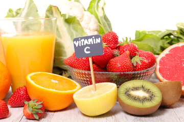 selection of food high in vitamin c