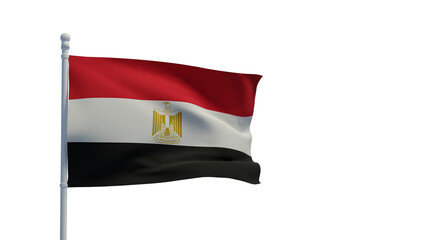 Egyptian flag, waving in the wind - 3d rendering - CGI