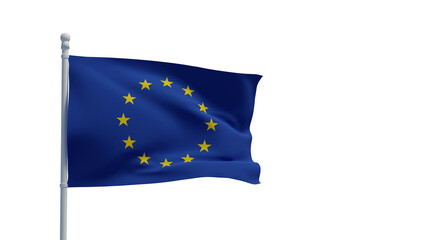 European Union flag, waving in the wind - 3d rendering - CGI