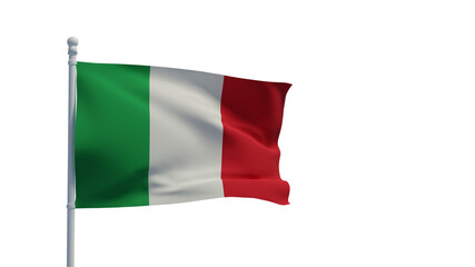 Italian flag, waving in the wind - 3d rendering - CGI