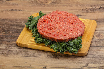 Raw beef burger cutlet for burger