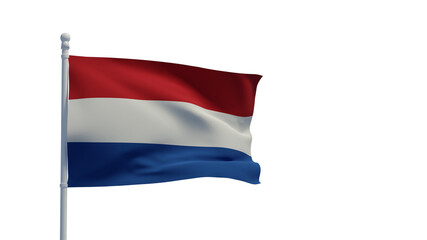 Fototapeta na wymiar The Netherlands flag, waving in the wind - 3d rendering - CGI