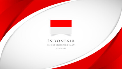 Abstract independence day of Indonesia country banner with elegant 3D background