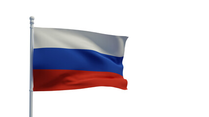 Russian flag, waving in the wind - 3d rendering - CGI