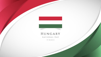 Abstract national day of Hungary country banner with elegant 3D background
