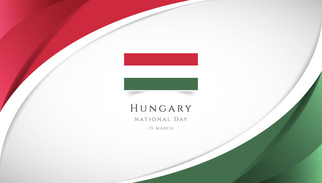 Abstract national day of Hungary country banner with elegant 3D background