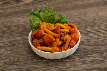Marinated mushroom - honey agaric in the bowl