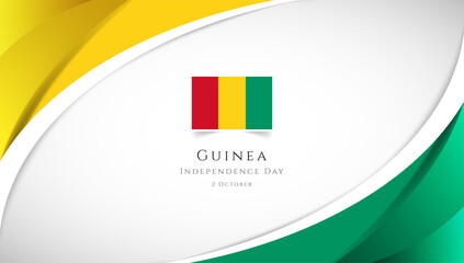 Abstract independence day of Guinea country banner with elegant 3D background