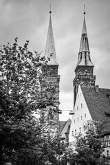 View of Nuremberg with steeples of St. Sebaldus Church