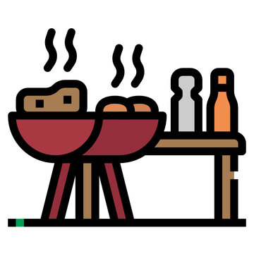 barbecue grill cooking food outdoors clip art preview