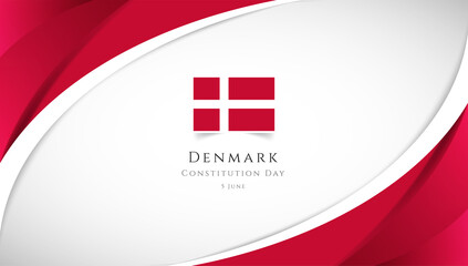 Abstract constitution day of Denmark country banner with elegant 3D background
