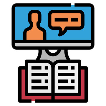 online learning computer screen open book clip art preview