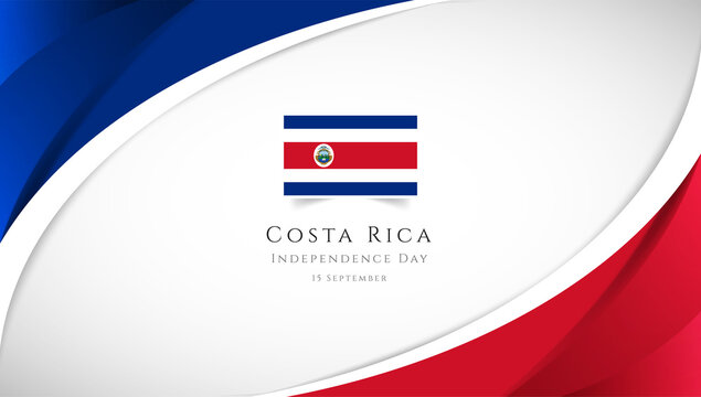Abstract independence day of Costa Rica country banner with elegant 3D background