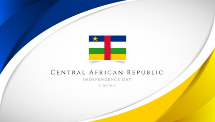 Abstract independence day of Central African Republic country banner with elegant 3D background