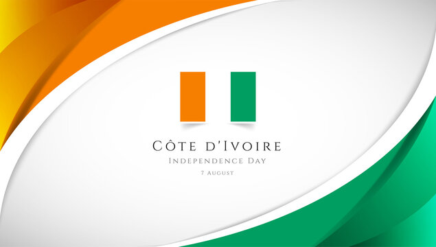 Abstract independence day of Cote dIvoire country banner with elegant 3D background