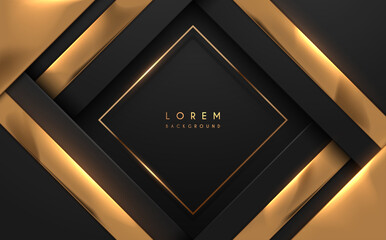 Abstract black and gold geometric shapes background