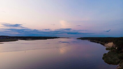 river view at sunset in summer