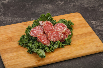 Iberian pork Fuet sausage slices