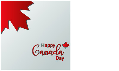 Fototapeta premium Happy Canada Day. July 1.background with red maple leaf.paper art style. Vector Illustration. Maple leaf poster for celebrate the national day of Canada.greeting cards, posters, invitations, brochures