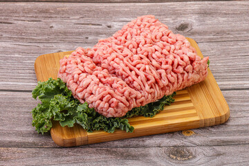 Raw pork minced meat for cooking