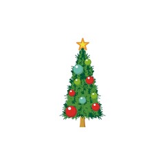  christmas tree spruce icon vector illustration