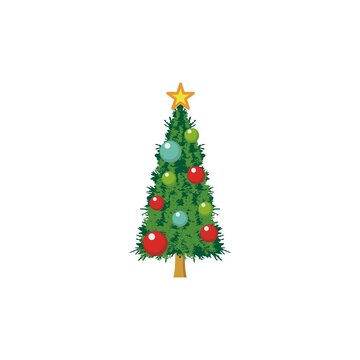  christmas tree spruce icon vector illustration