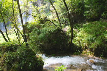 Obraz premium Gostilije waterfall falling from rock in Zlatibor resort of Western Serbia