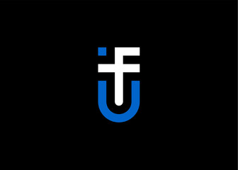 simple logo letter U and F
