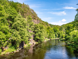 Fototapeta na wymiar Fluss Zschopau im Erzgebirge Sachsen